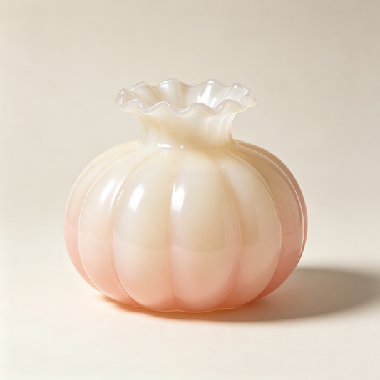Peach Pumpkin Glass Vase