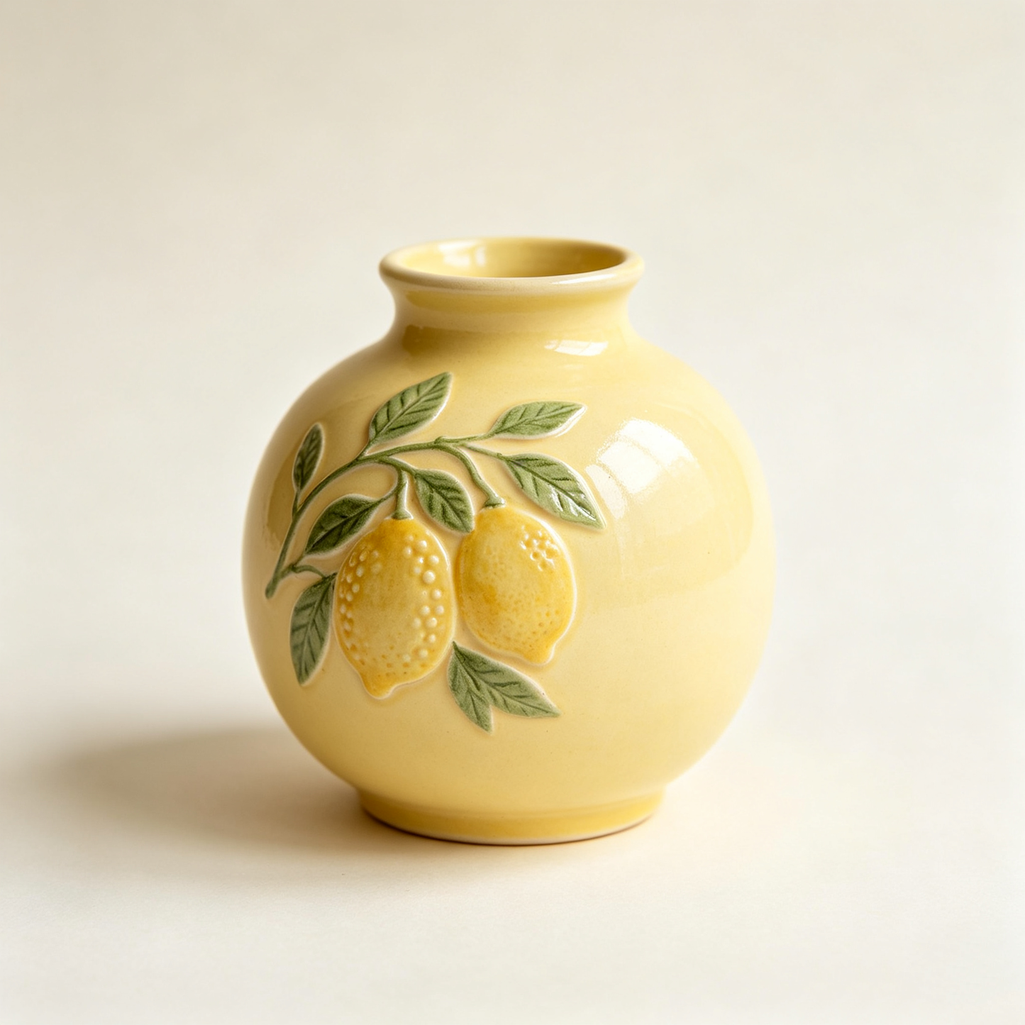 Embossed Lemon Ceramic Vase