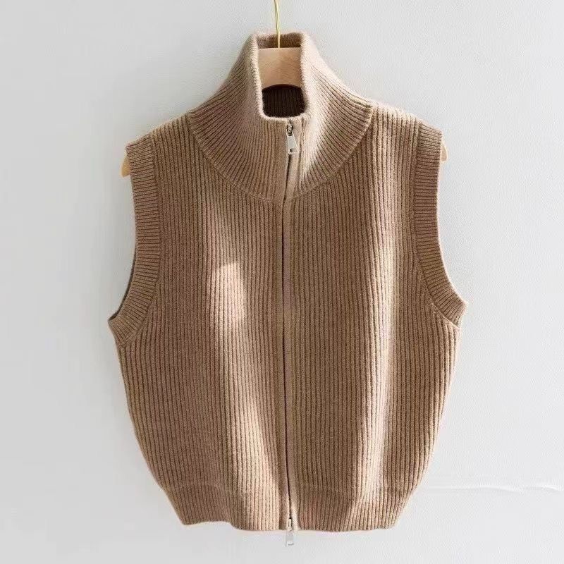 立領雙拉鏈馬甲