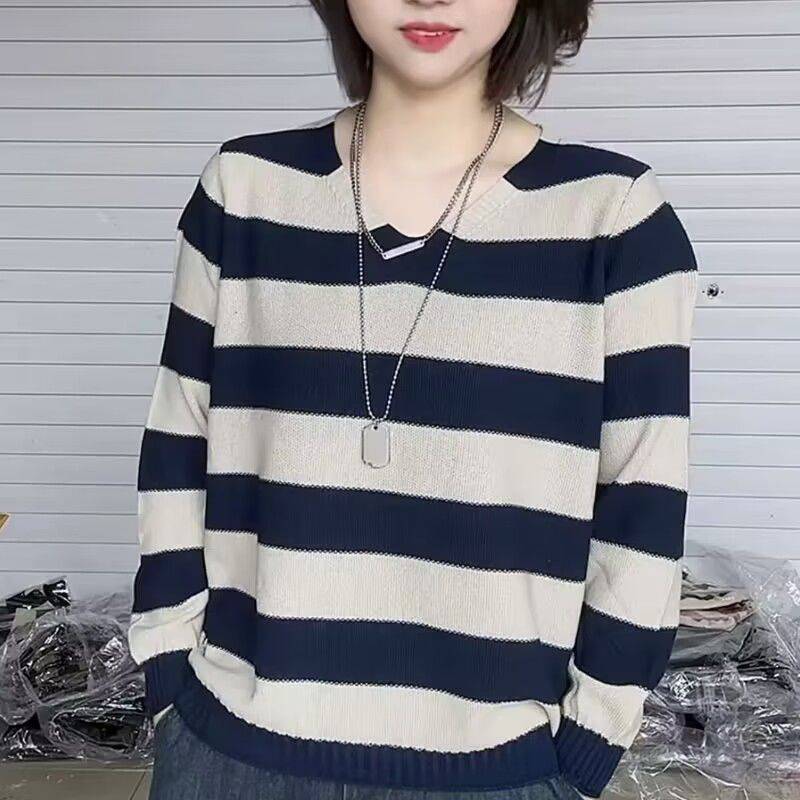 寬鬆條紋針織衫