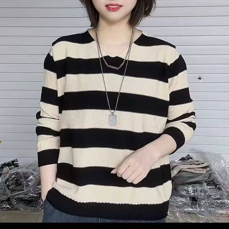 寬鬆條紋針織衫