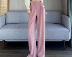 高腰垂感直筒褲