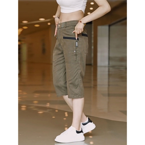 彈力冰絲七分褲