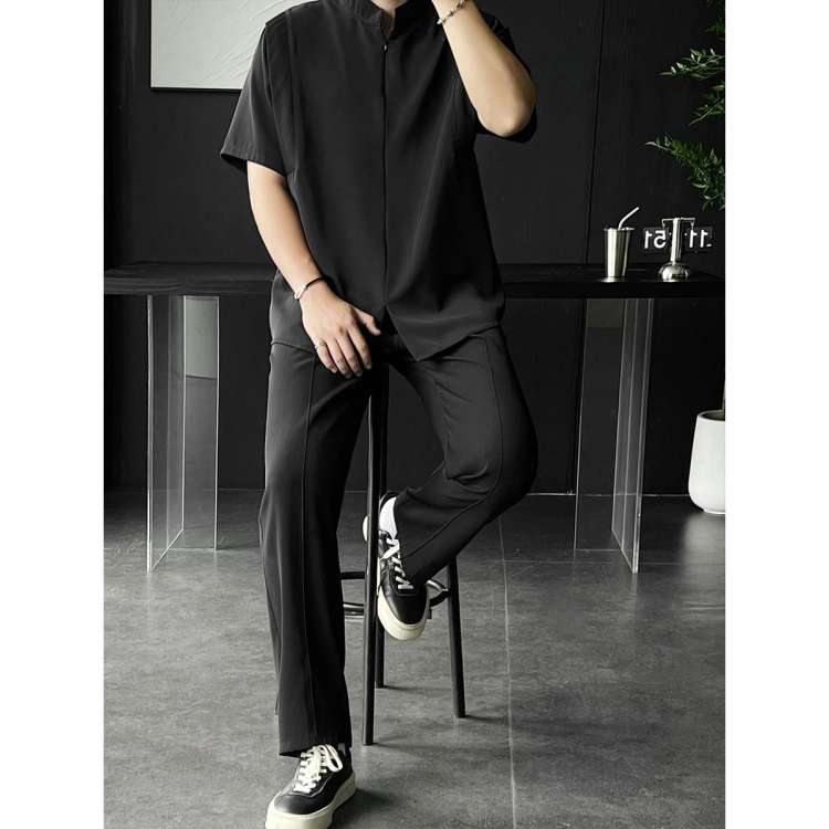 假兩件拉鍊襯衫