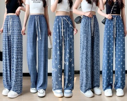 冰絲牛仔闊腿褲