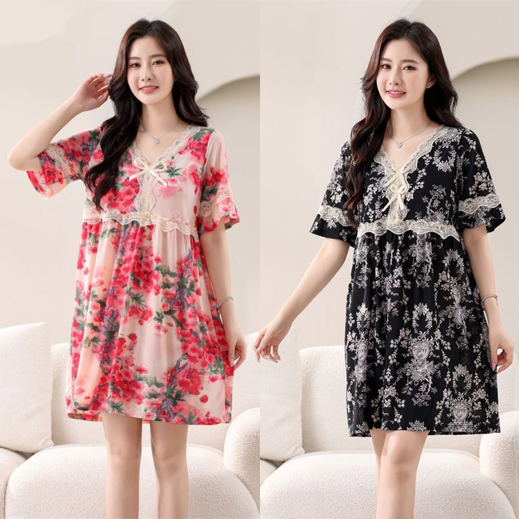 涼感印花睡裙