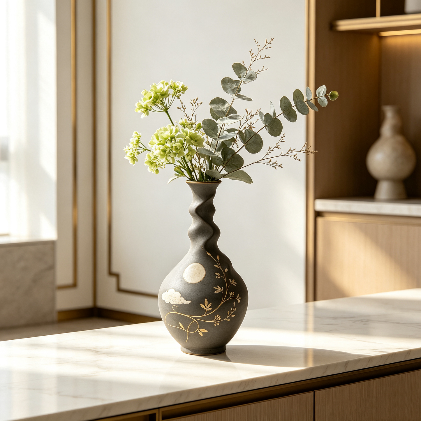 Twisted Moon Cloud Ceramic Vase