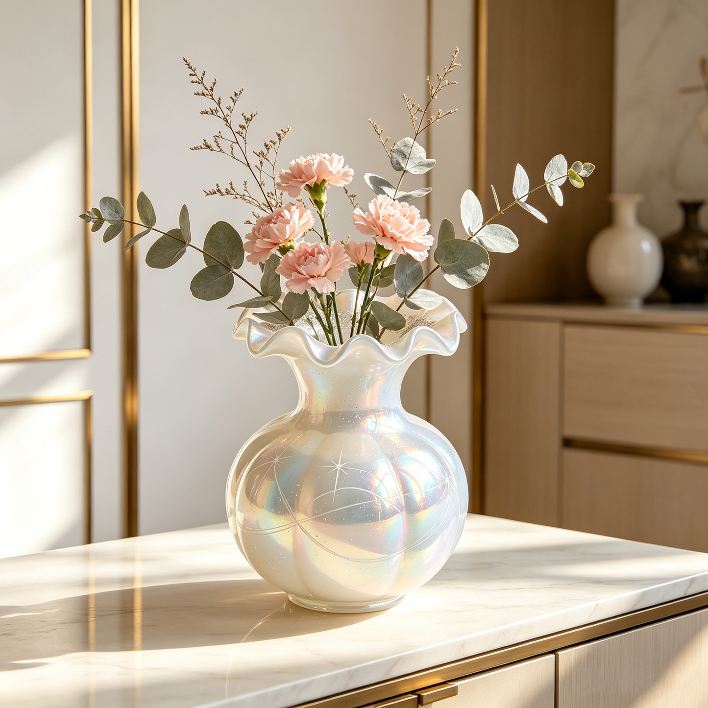Iridescent Pumpkin Star Vase