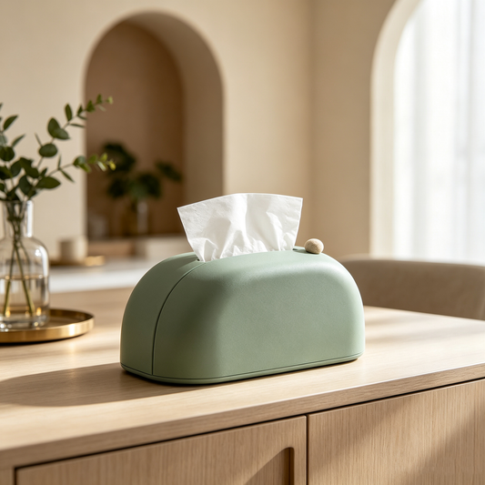 Sage Green Dome Stone Knob Tissue Box