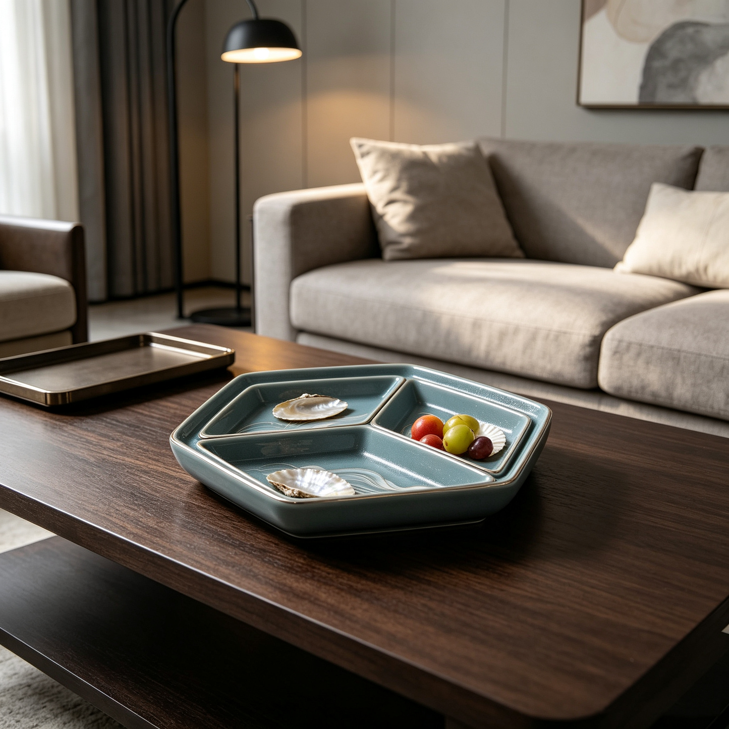 Blue Ocean Shell Divided Tray
