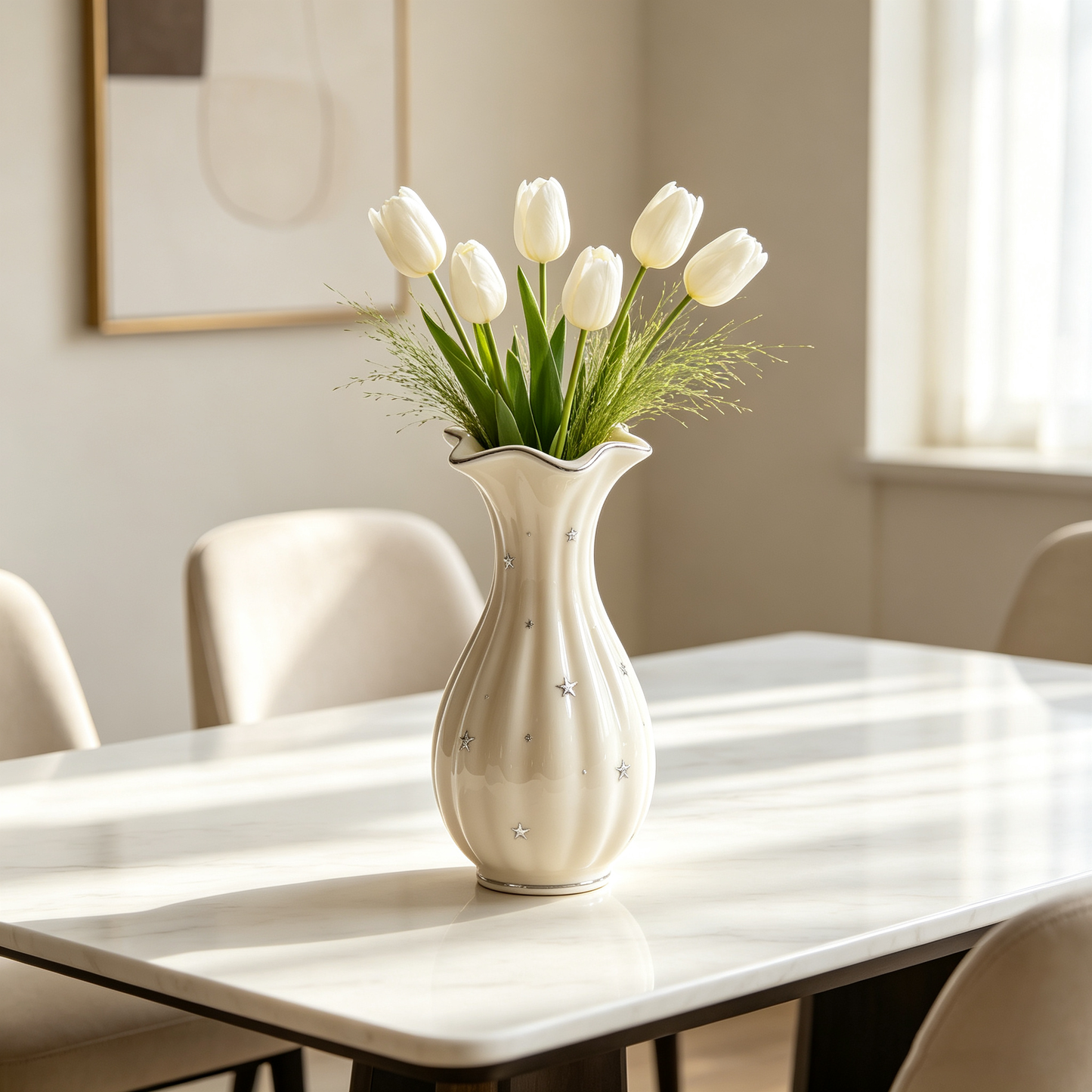 Silver Star Ruffle Vase