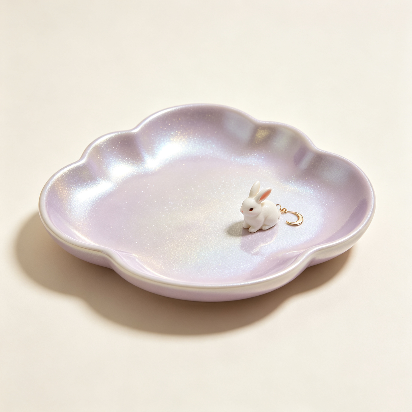 Iridescent Bunny Cloud Trinket Dish