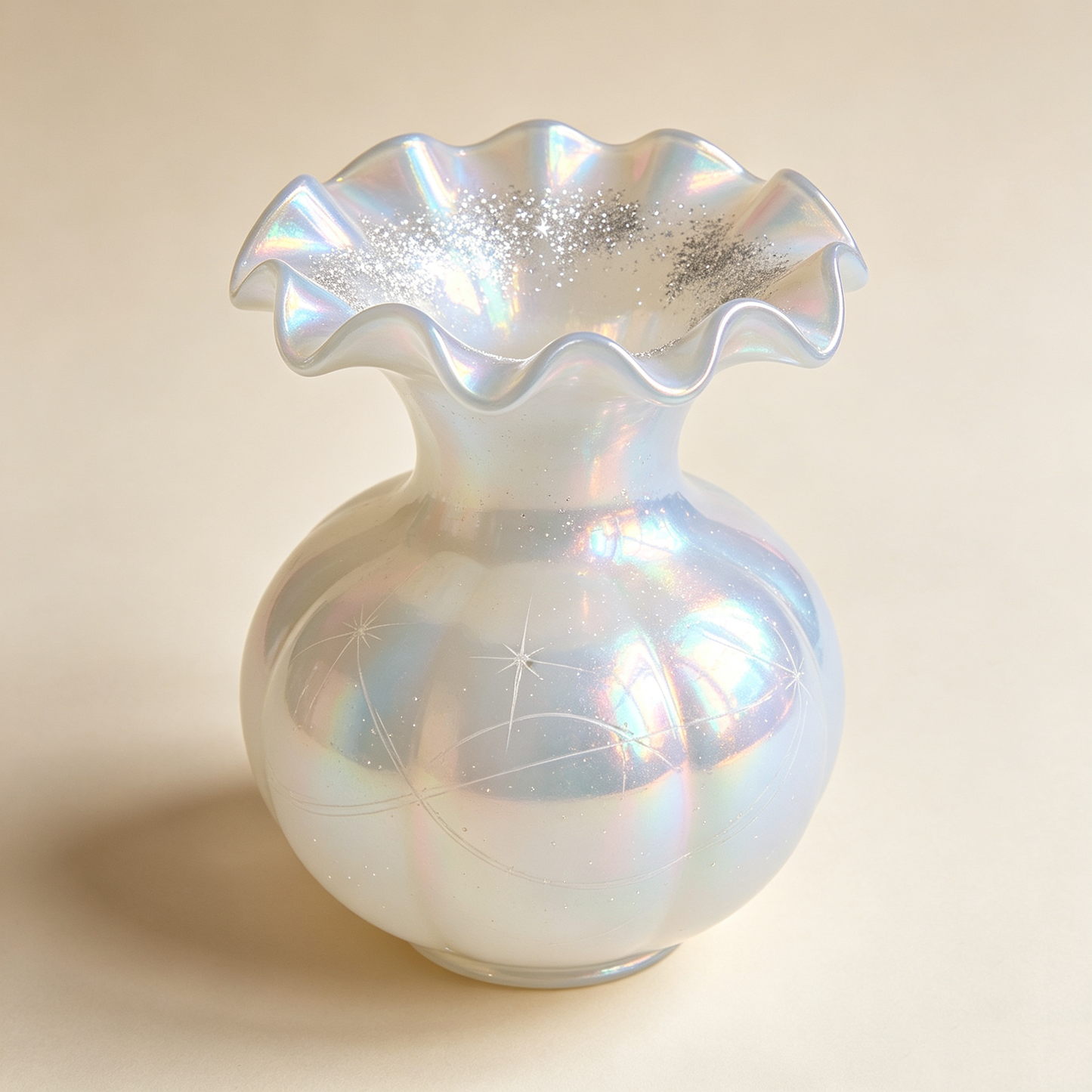 Iridescent Pumpkin Star Vase