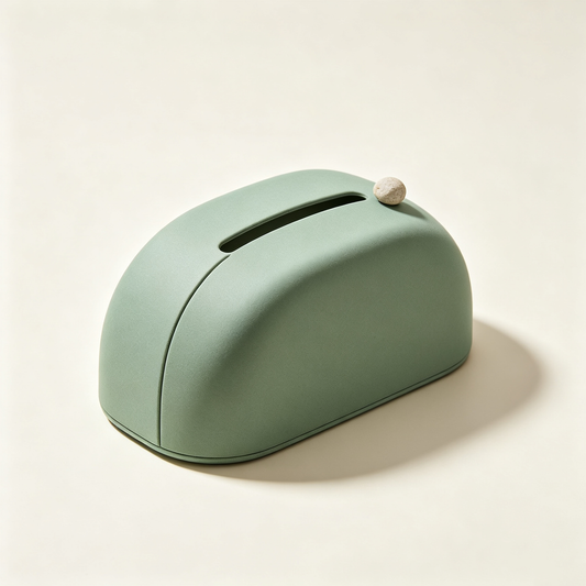Sage Green Dome Stone Knob Tissue Box