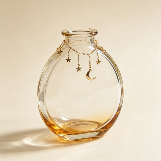 Moon Star Chain Glass Vase