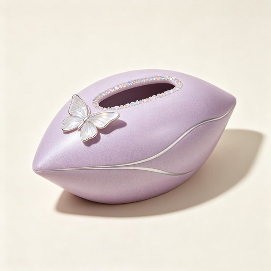 Purple Butterfly Rhinestone Tissue Box