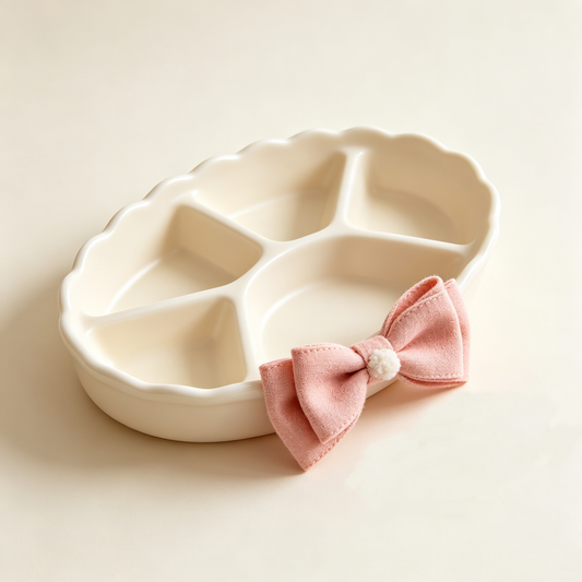 Pink Bow Five Compartment Tray