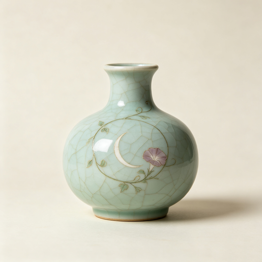 Celadon Morning Glory Vase