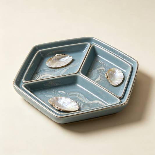 Blue Ocean Shell Divided Tray